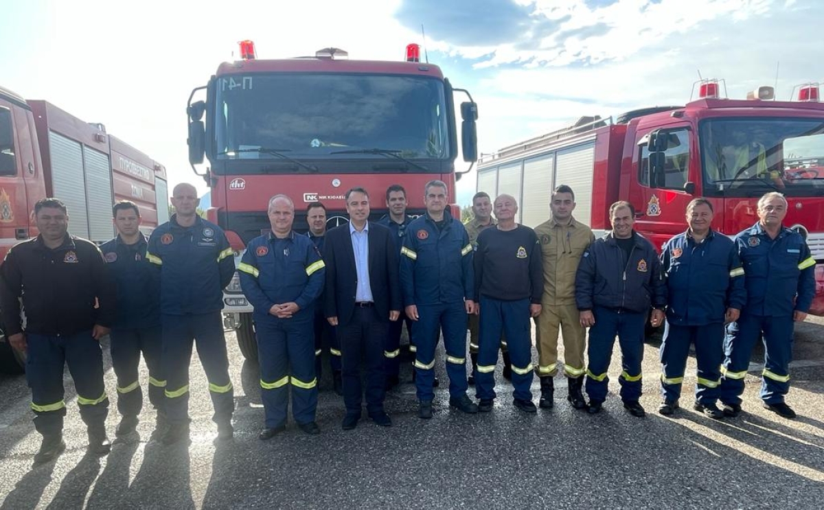 Επίσκεψη Θανάση Παπαθανάση στη Πυροσβεστική Υπηρεσία Μεσολογγίου