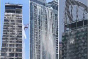 Σεισμός στην Ταϊλάνδη: Η στιγμή που οι πισίνες των ουρανοξυστών έγιναν καταρράκτες
