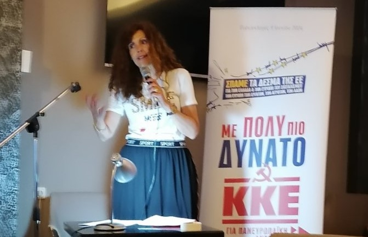 Σε Μενίδι και Θέρμο η υποψήφια ευρωβουλευτής του ΚΚΕ Βάνα Πατρινού (εικόνες)