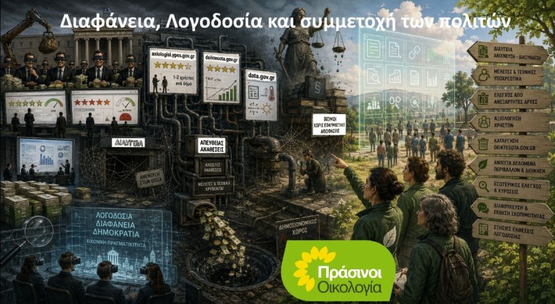 ΠΡΑΣΙΝΟΙ - Οικολογία: Η διαφάνεια δεν είναι επικοινωνιακή βιτρίνα